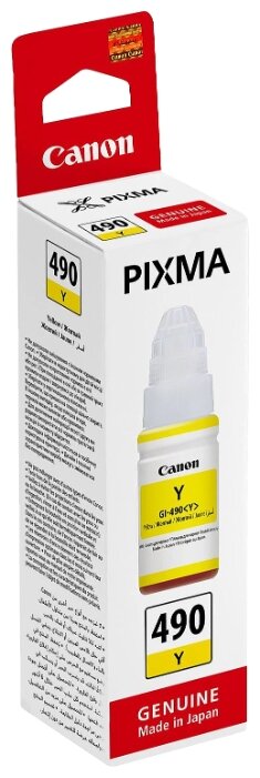 UNITСЕРВИС Чернила Canon GI-490Y PIXMA G1400/2400/3400, 70мл (О) жёлтые 0666C001