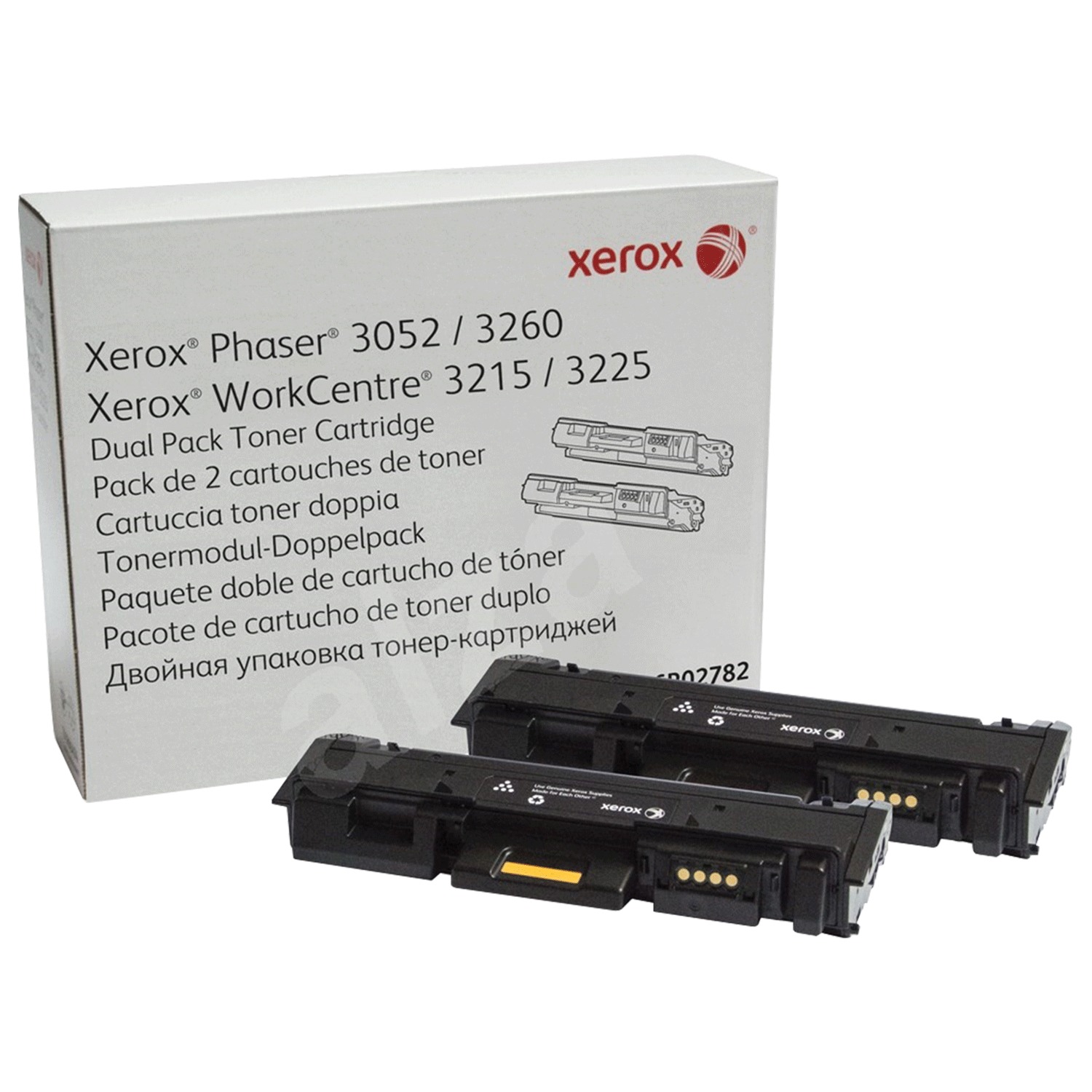 UNITСЕРВИС Картридж лазерный XEROX (106R02782) WC 3225/Phaser 3052/3260, оригинальный, КОМПЛЕКТ 2 шт., ресурс 2х3000 страниц 