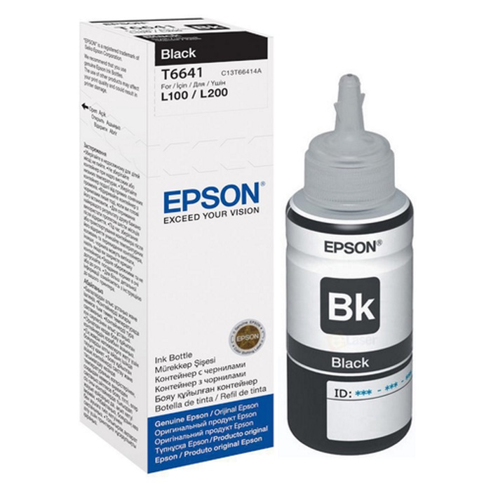 UNITСЕРВИС Чернила Epson L100/110/200/210/300/355/550/555 (O) C13T66414A, black, 70ml